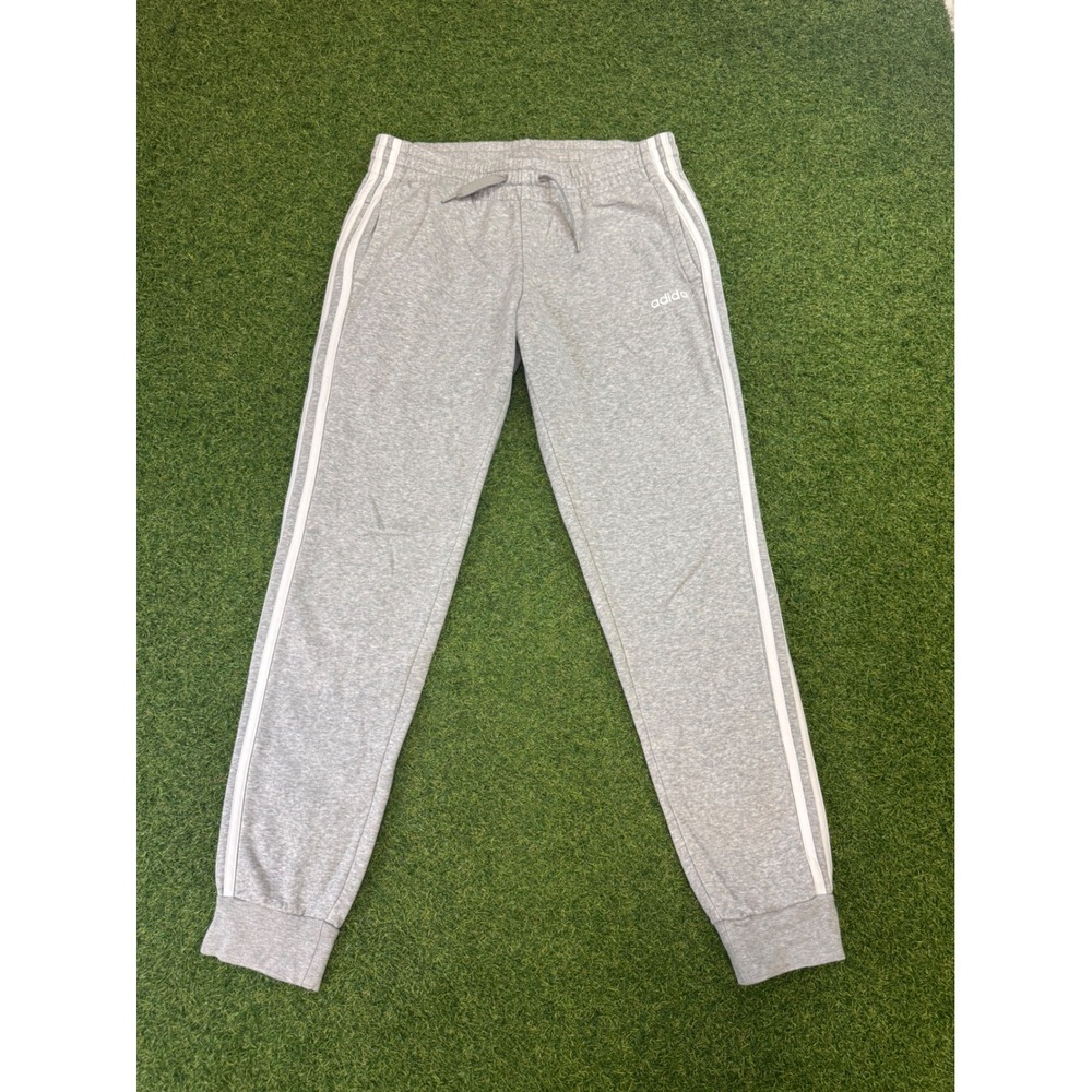 Adidas Essentials Gray 3 Stripe Fleece Joggers Sweatpants‎ Womens Medium